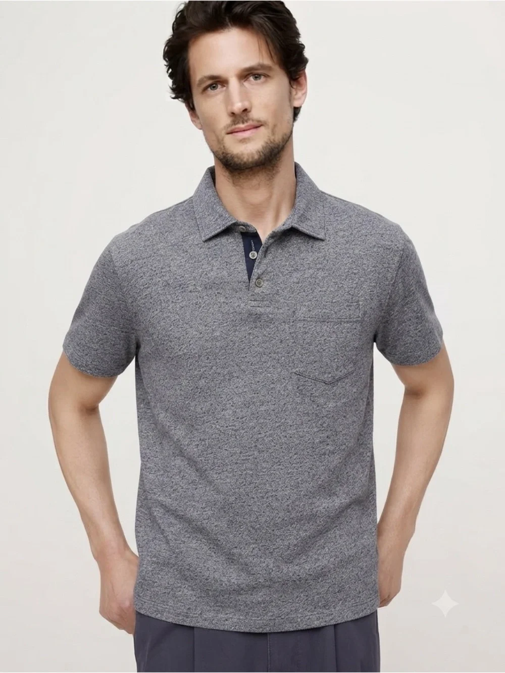 Banana Republic Men’s Heathered Gray Polo